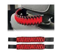 KANDUJIMU 2PCS Headrest Grab Handles, Car Front Rear Seat Back Roll Bar Grip Handles Kit, Nylon Paracord with Headrest Mounted Automotive Interior Accessories Universal for SUV Truck Pickup