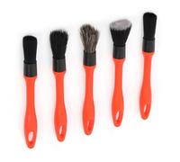 KANDUJIMU 5 Pcs Car Detailing Brushes Set, Ultra Soft Natural Boars Hair Auto Duster Brushes, Car Interior Exterior Cleaning Kit for Wheels, Engine Bay, Leather Seats, Dashboard, Air Vent