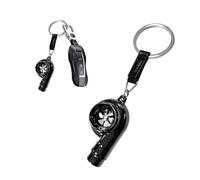 KANDUJIMU Car Turbo Keychain, Creative Metal Spinning Turbocharger Key Fob, Universal Vehicle Part Keychain Key Ring Decoration (Black)