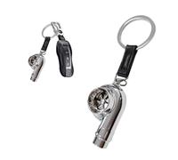 KANDUJIMU Car Turbo Keychain, Creative Metal Spinning Turbocharger Key Fob, Universal Vehicle Part Keychain Key Ring Decoration (Silver)
