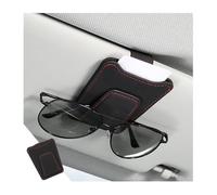 KANDUJIMU Sunglasses Holder for Car Sun Visor, Magnetic Leather Glasses Hanger Clip, Eyeglass and Ticket Card Storage Mount, Auto Interior Accessories Universal for Vehicle SUV Truck (Black)