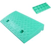 Kanduo anti-slip kerb ramp Plastic kerb ramp, step ramp, wear-resistant and durable, suitable for low-clearance vehicles and wheelchairs(Grün,50x27x11cm)