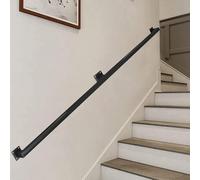 Kanduo Bar Foot Rail Kit Black Square il for Indoor Stairs Wall Mount Staircase il，Metal Railing Balustrade Foot Rail Support Rod(80cm)
