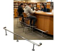 Kanduo Bar Foot Rail Kit Heavy Duty Bar Foot Rail, Bar Foot Rail Kit for Restaurant Kitchen Cafe Library Counter, 3.28~16.4ft