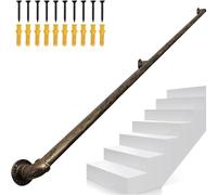 Kanduo Bar Foot Rail Kit Wrought Iron Staircase il Kit with Wall Brackets，Safety Support for Foot Rail Metal Banister Railing for Stairs(50cm)