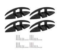 KAnduo Boat Dock Rope Cleat, 4PCS Folding Cleats, 5in Nylon 3 Hole Flip Up, High Strength Black
