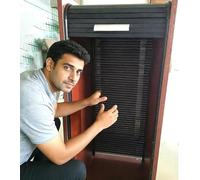Kanduo Cellular Cabinet Doors Cabinet PVC Plastic Tambour Door Kit，Heavy-Duty Sliding Roll Up Doors Straight for Small Appliances/Garage/Kitchen(60x110cm)