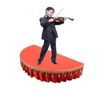 Kanduo Choral Risers Portable semi-circular platform with skirting, movable modular stage, suitable for group photographs and performances(Red,120x60cm(47x23.6in))