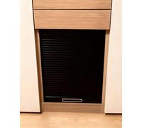 Kanduo Drywall Arch Concertina Door，Black Tambour Door Kit, Replacement Kitchen Cabinet Doors，Pull-Down Individual Slat Sliding Panel(40x80cm/16x31in)