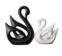 KanDuo Home Decor Ornaments,Desktop Decor Accessories,White Ceramic Swan Model Statue Modern Simple Swan White Ceramic Sculpture for Home Decor Swans Lovers Figurine