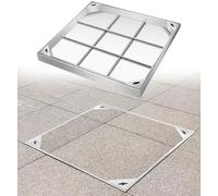 Kanduo invisible manhole cover Invisible Manhole Cover - Galvanized & Stainless Steel Frame, Embedded Lid for Outdoor Garden, Patio(31.5x31.5x2in)