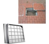 Kanduo invisible manhole cover Invisible Manhole Cover, Stainless Steel Embedded Sewer Lid for Docks, Driveways, Pavements, Sidewalks(31.5x31.5x2in)