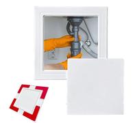 Kanduo Plumbing Access Door Access Panel Self Adhesive Plumbing Cover Plates for Shower, No Drilling Rv/Attic Electric Cord Inspection Hole(White,150x150mm/6x6in)