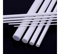 Kanduo Pure Copper Round Rod White Plastic Rods, Dia 3/4/5Mm Length 500Mm ABS Round Stick Solid Bar for DIY Toys, Building Model Making, 20pcs(4mm)
