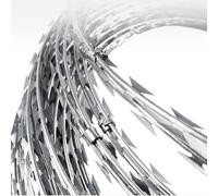 Kanduo Razor Wires Barbed Wire, Anti-climb Razor Wire Fencing, Stainless Steel Spiral Blades, 20m