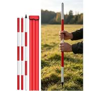 Kanduo Red Aluminum Survey Pole Aluminum Survey Rod, Red Marking Pole, for Surveying Depth Measurement(3 Meters/9.9 ft)
