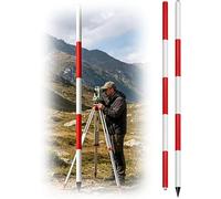 Kanduo Red Aluminum Survey Pole Modular Aluminum Survey Pole for Construction Layout Land Surveying(6.6ft/200cm)