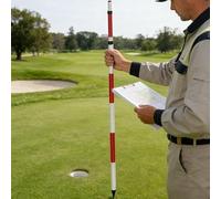 Kanduo Red Aluminum Survey Pole Retractable Survey Pole for Land Surveying Mapping Construction Layout(9.8ft/3m)