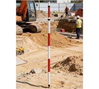 Kanduo Red Aluminum Survey Pole Survey Pole, for Construction Staking and Precision Measurement(300cm/118.11in)