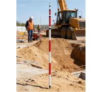 Kanduo Red Aluminum Survey Pole Survey Pole, for Construction Staking and Precision Measurement(500cm/196.85in)