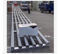 Kanduo Roller Conveyor Skate Wheel Flow Rail, Portable Light-Duty Gravity Conveyor, Unpowered Conveyor Table Plastic Roller Gravity Conveyor(2-slide,200cm long)