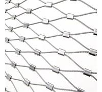 Kanduo Stainless Steel Rope Net Stainless Steel Rope Netting, Flexible Cable Balustrade Mesh For Poultry Barrier, Easy To Cut Multifunctional Metal Mesh(Silver-10cm,1x1m)