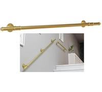 Kanduo Stair Handrail, Industrial Stair Railing Metal Hand Rails for Indoor Stairs Wall Mount Staircase Handrails Stair Handrail(Gold,80cm)