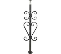 Kanduo Staircase Baluster Metal Staircase handrail Posts, S-Shaped scrollwork, Wrought Iron Double-Flower Single-bar Posts, 2 Pieces(Schwarz)