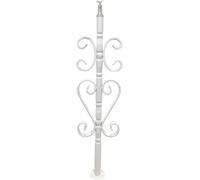 Kanduo Staircase Baluster Metal Staircase handrail Posts, S-Shaped scrollwork, Wrought Iron Double-Flower Single-bar Posts, 2 Pieces(White)