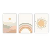 KAnduo Sun Mountain Print Canvas Poster Nursery Art Painting Rainbow Wall Posters Children Nordic Wall Pictures Kids Room Decoration No Frame