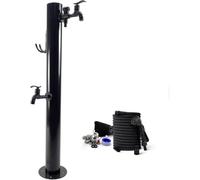 Kanduo Vertical Garden Water Column 304 Stainless Steel Vertical Garden Water Column with Dual Taps & Spray Gun Outdoor Antifreeze Hose Holder