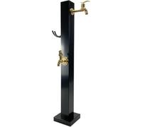 Kanduo Vertical Garden Water Column Freestanding Outdoor Vertical Garden Water Column with Copper Faucet，Square Hose Stand & Floor-Mounted Hydrant(Black F)