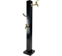 Kanduo Vertical Garden Water Column Freestanding Outdoor Vertical Garden Water Column with Copper Faucet，Square Hose Stand & Floor-Mounted Hydrant(Black D)