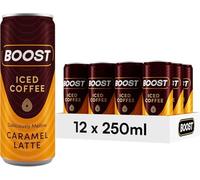 Kandy Collection Boost Iced Coffee Caramel Latte, 250ml Cans, Pack of 12