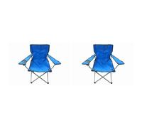 Kandy Toys 2 Blue & Black Folding Chair With Cup Holder Kandy Toys Multicolor