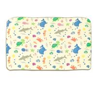 KandyToys 1.5m x 1.2m Nursery Floor Mat - Thick Padded XPE Play Mat with Sea Life Design