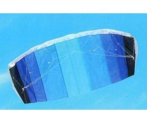 KandyToys 120cm Dual Line Blue Frameless Parafoil Stunt Kite
