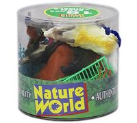 KandyToys 18 Piece Toy Animals Play Set in Tub | Wildlife Playset with Toy Animals and Play Mat | Kids Toys