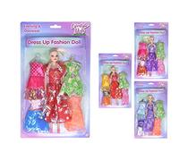 KandyToys 27cm Fashion Dress Up Doll with 4 Dresses