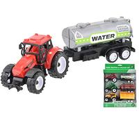 KandyToys 3 Piece Plastic Tractor and Trailer Farm Vehicle Toy Play Set | Kids Toys