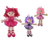 KandyToys 40cm Plush Glitter Ballerina Dolls - Assorted Colours