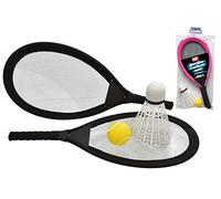KandyToys 65cm Jumbo Tennis Badminton Rackets With Shuttlecock and Tennis Ball