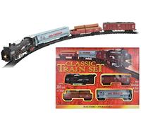 KandyToys Classic Style Train and Track Set | Battery Operated Train Set | 2.85 Metres of Track