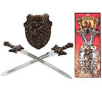 KandyToys Dual Sword and Shield Playset | Kids Toys | Cosplay | Medieval Knight Costume Fancy Dress Set