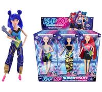 KandyToys K-Pop Superstars Doll, 11.5", with Guitar, Bendable Arms and Legs, Ages 3+