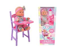 KandyToys Lullaby Baby 12" Baby Doll With High Chair