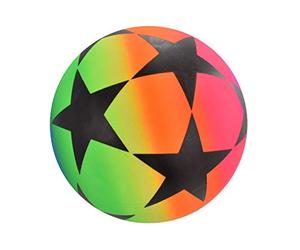 KandyToys M.Y 9" Rainbow Stars Inflatable Football in Net, multi-coloured, one size, TY1026