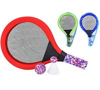 KandyToys Neon Net Tennis Set with Carry Bag | Soft Racket Set Beach Garden Games