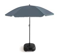 KandyToys Out There 240cm (7ft 8in) UV Resistant Adjustable Tilting Parasol with Base in Grey KandyToys Grey