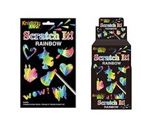 KandyToys Scratch It! Rainbow Scratch Art Kids Art Kit With Stencils